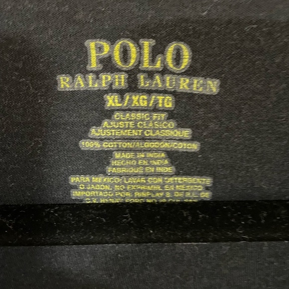#45- POLO RALPH LAUREN-Black with Red logo v neck T-shirt - Picture 4 of 4